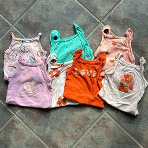 Carter’s Baby Girl 7-Pack Flutter Tank Summer Bodysuit/Onesie- 9 months
